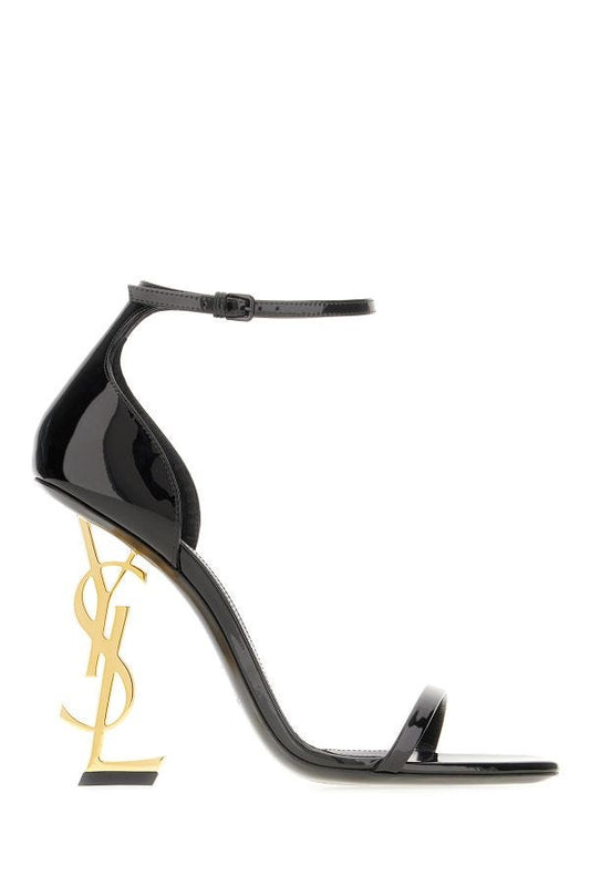 Saint Laurent Black Calf Leather Opyum Sandals Saint Laurent