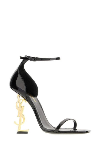 Saint Laurent Black Calf Leather Opyum Sandals Saint Laurent