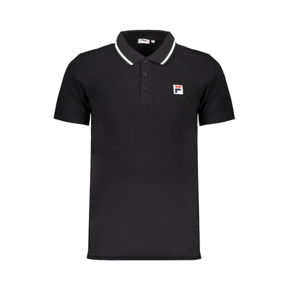 Fila Black Cotton Polo Shirt Fila