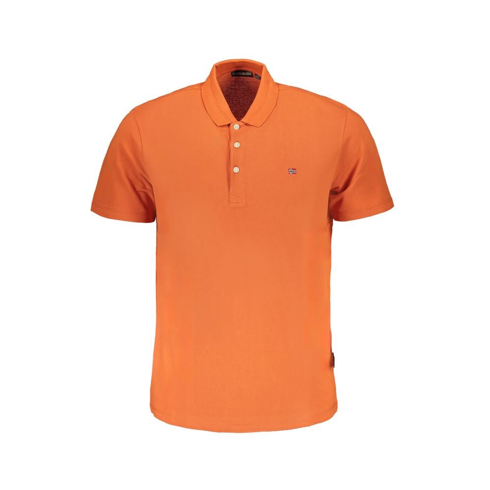 Napapijri Orange Cotton Polo Shirt Napapijri