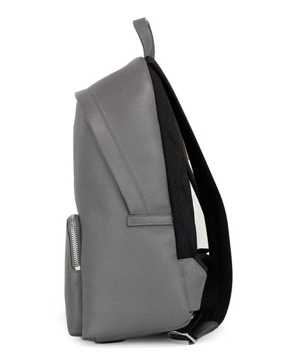 Burberry Abbeydale Branded Charcoal Grey Pebbled Leather Backpack Bookbag Burberry