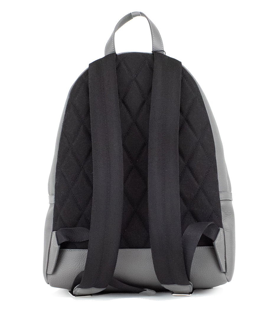 Burberry Abbeydale Branded Charcoal Grey Pebbled Leather Backpack Bookbag Burberry