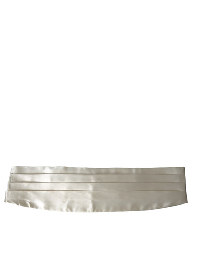 Dolce & Gabbana White Men Wide Waist Silk Belt Cummerbund Dolce & Gabbana