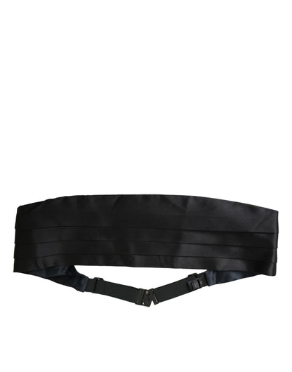 Dolce & Gabbana Black Men Wide Waist Silk Belt Cummerbund Dolce & Gabbana