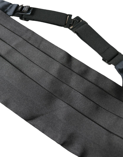 Dolce & Gabbana Black Men Wide Waist Silk Belt Cummerbund Dolce & Gabbana