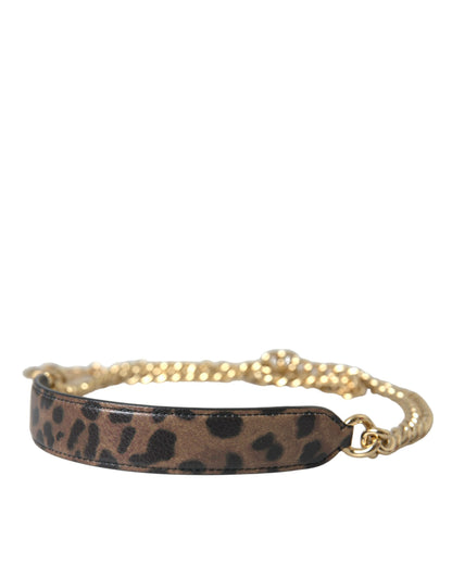 Dolce & Gabbana Brown Leopard Handbag Accessory Shoulder Strap Dolce & Gabbana