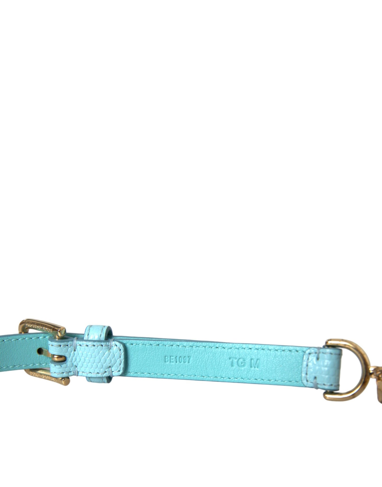 Dolce & Gabbana Light Blue Leather Crystal Chain Waist Belt Dolce & Gabbana