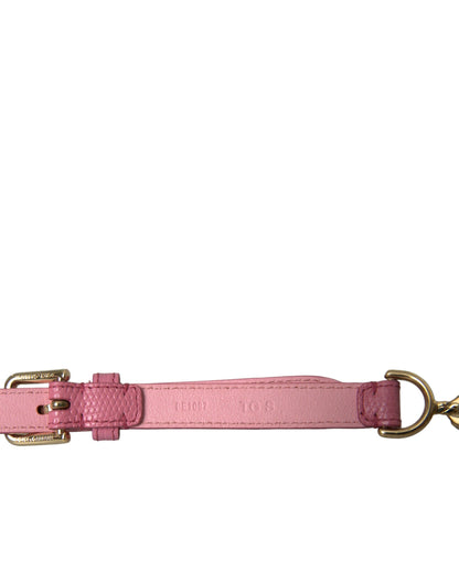 Dolce & Gabbana Pink Leather Crystal Chain Embellished Belt Dolce & Gabbana