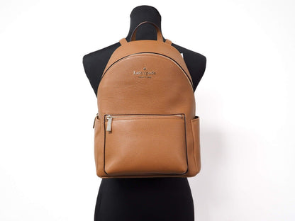 Kate Spade Leila Medium Warm Gingerbread Pebbled Leather Backpack Bookbag Kate Spade