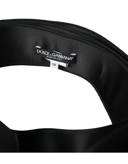 Dolce & Gabbana Black Silk Satin Waist Women Belt Dolce & Gabbana