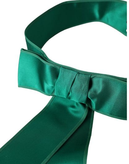 Dolce & Gabbana Green Silk Satin Waist Women Belt Dolce & Gabbana