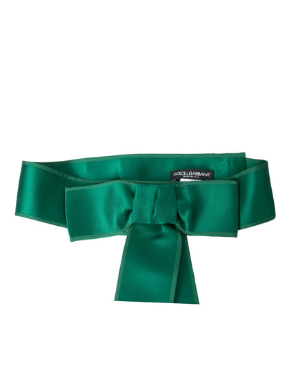 Dolce & Gabbana Green Silk Satin Waist Women Belt Dolce & Gabbana