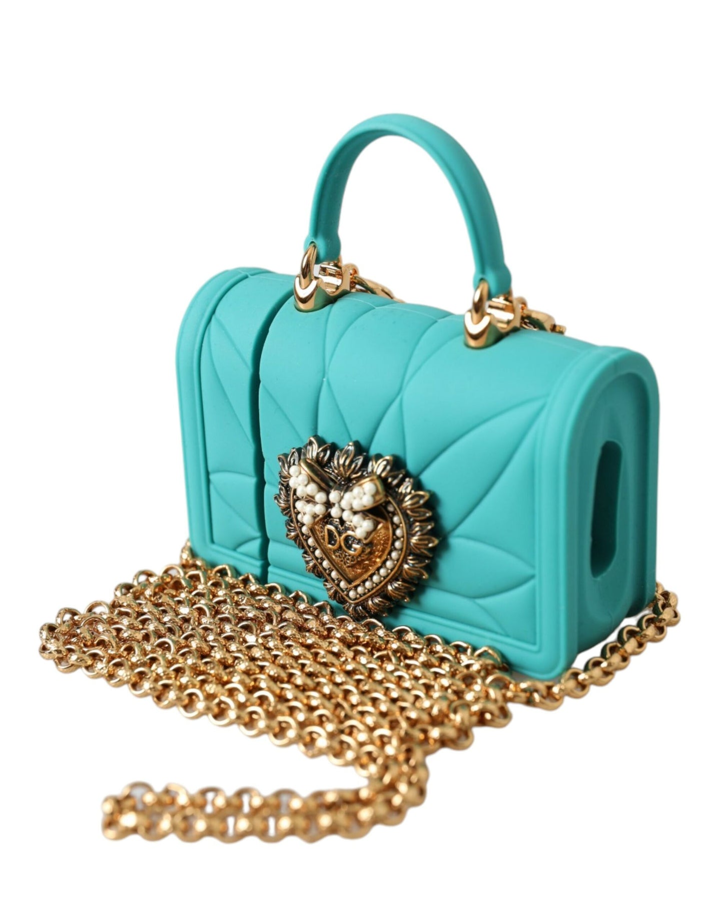 Dolce & Gabbana Turquoise Silicone Devotion Heart Cover Bag Airpods Case Dolce & Gabbana