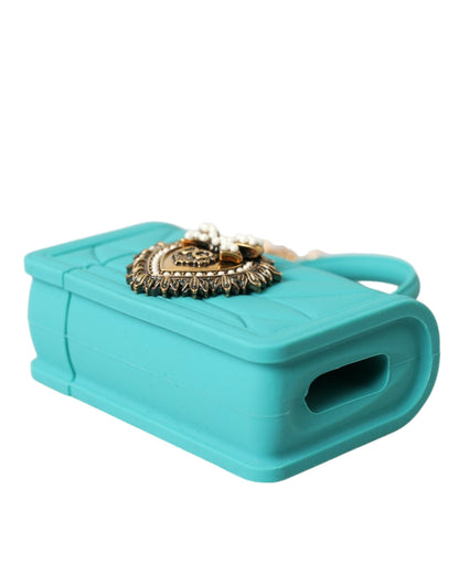 Dolce & Gabbana Turquoise Silicone Devotion Heart Cover Bag Airpods Case Dolce & Gabbana