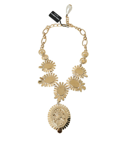 Dolce & Gabbana Gold ToneBrass PIETRE OVALI Crystal Embellished Necklace Dolce & Gabbana