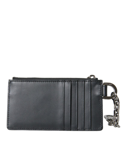 Dolce & Gabbana Black Calfskin Leather DG Logo Card Holder Wallet Men Dolce & Gabbana