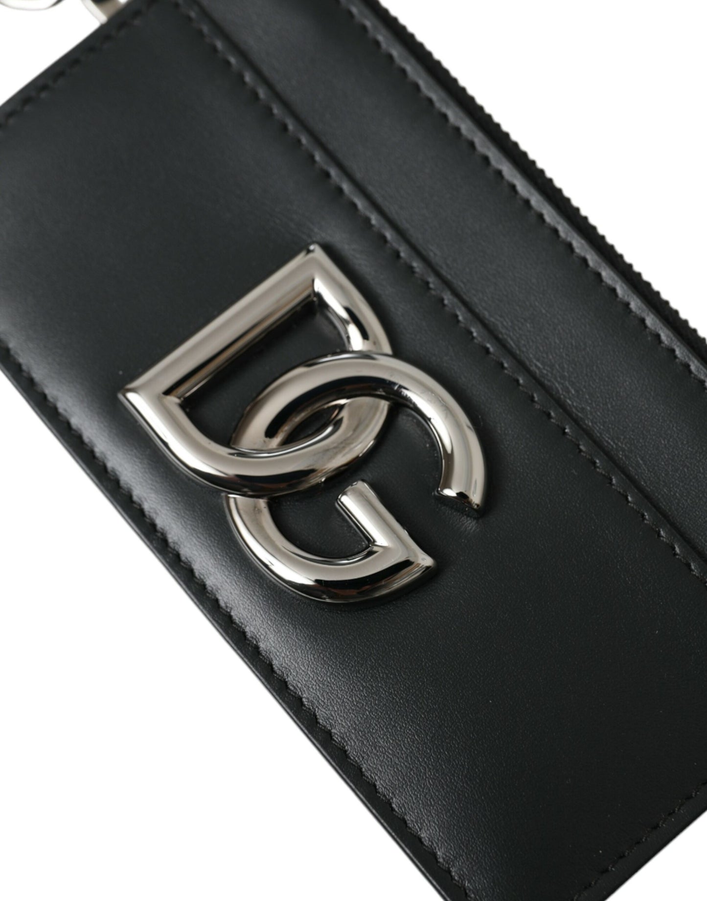 Dolce & Gabbana Black Calfskin Leather DG Logo Card Holder Wallet Men Dolce & Gabbana