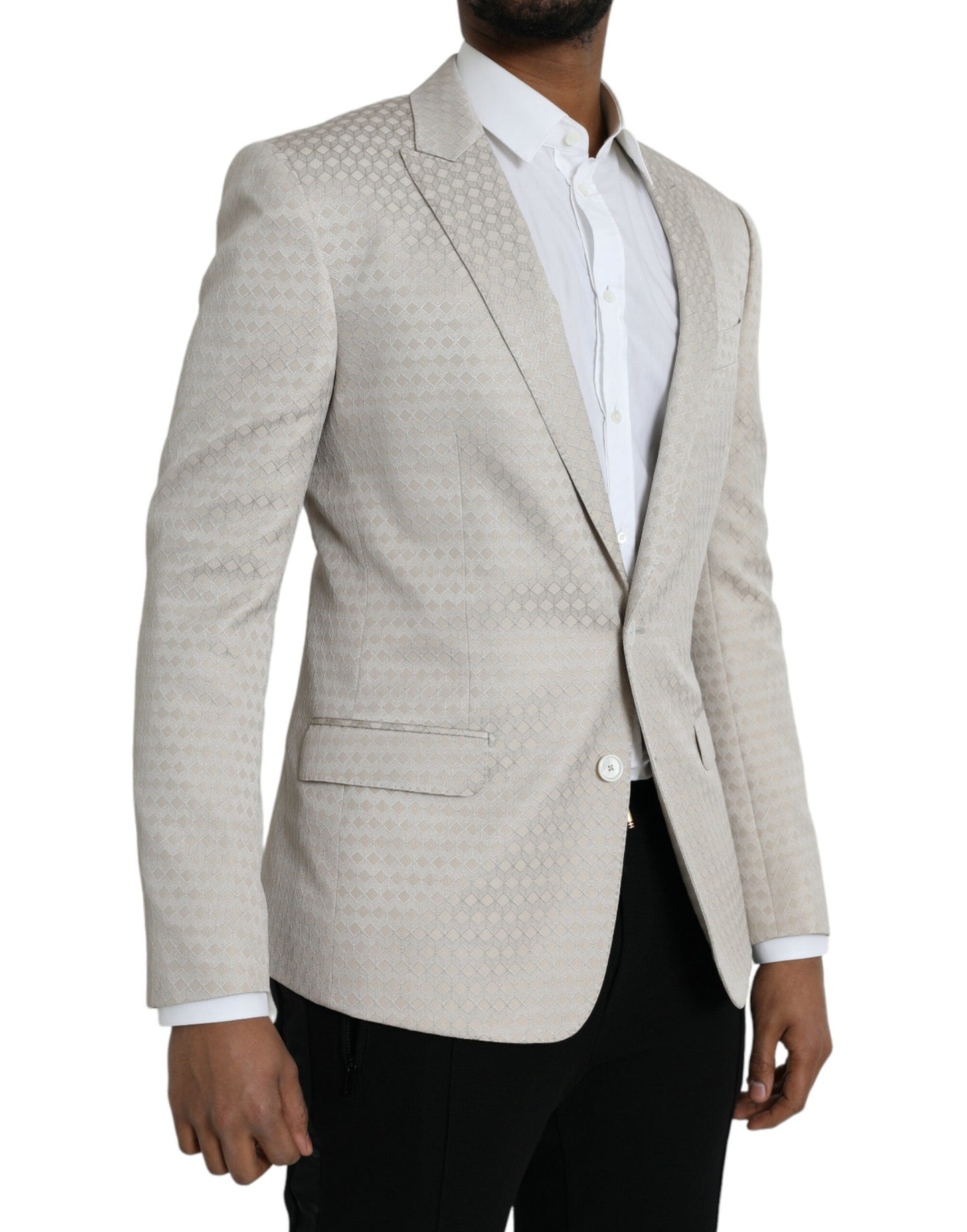 Dolce & Gabbana Beige MARTINI Single Breasted Coat Blazer Dolce & Gabbana