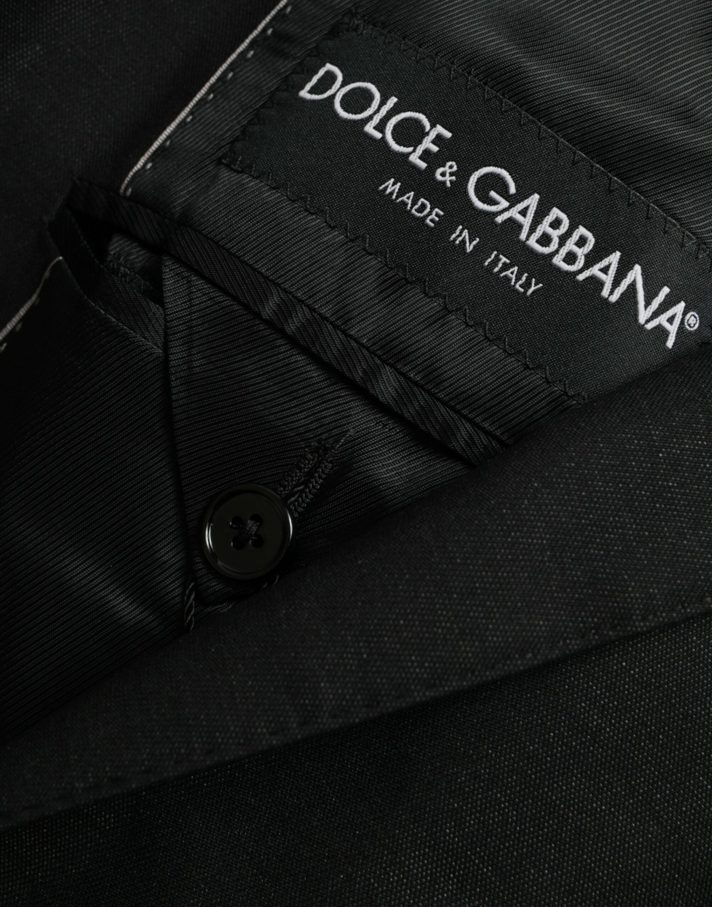 Dolce & Gabbana Black Wool Notch SingleBreasted Coat Blazer Dolce & Gabbana