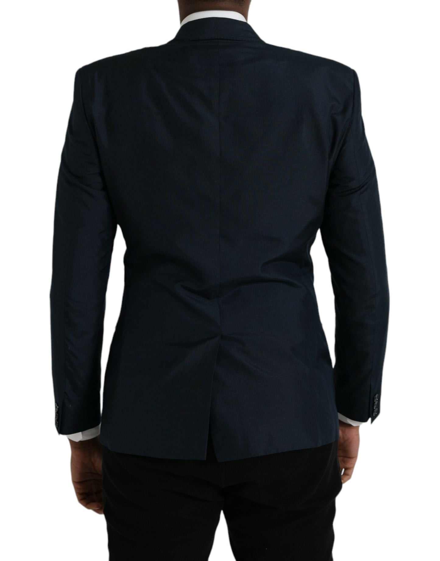 Dolce & Gabbana Blue GOLD Notch Single Breasted Coat Blazer Dolce & Gabbana