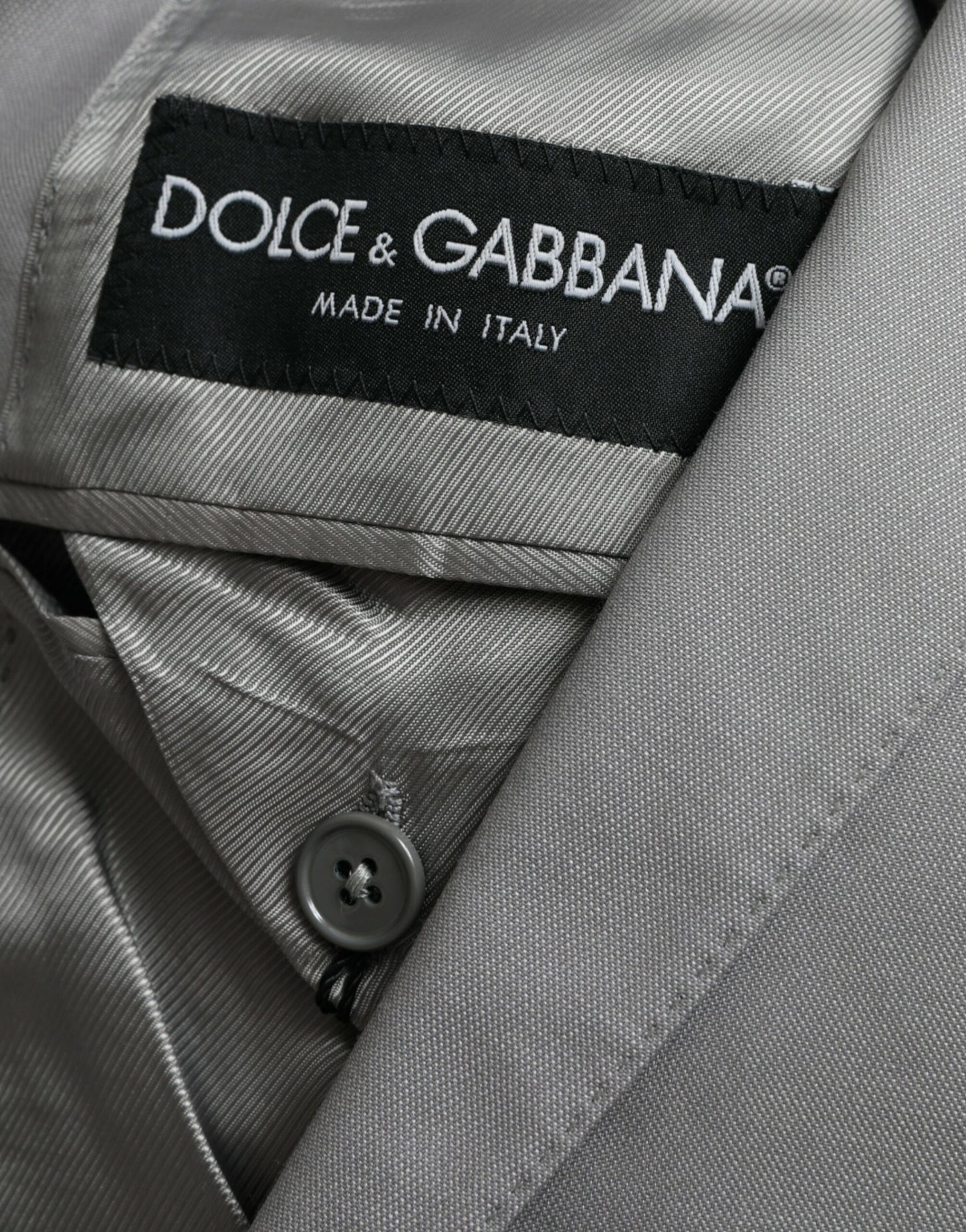 Dolce & Gabbana Gray Wool Peak Single Breasted Coat Blazer Dolce & Gabbana