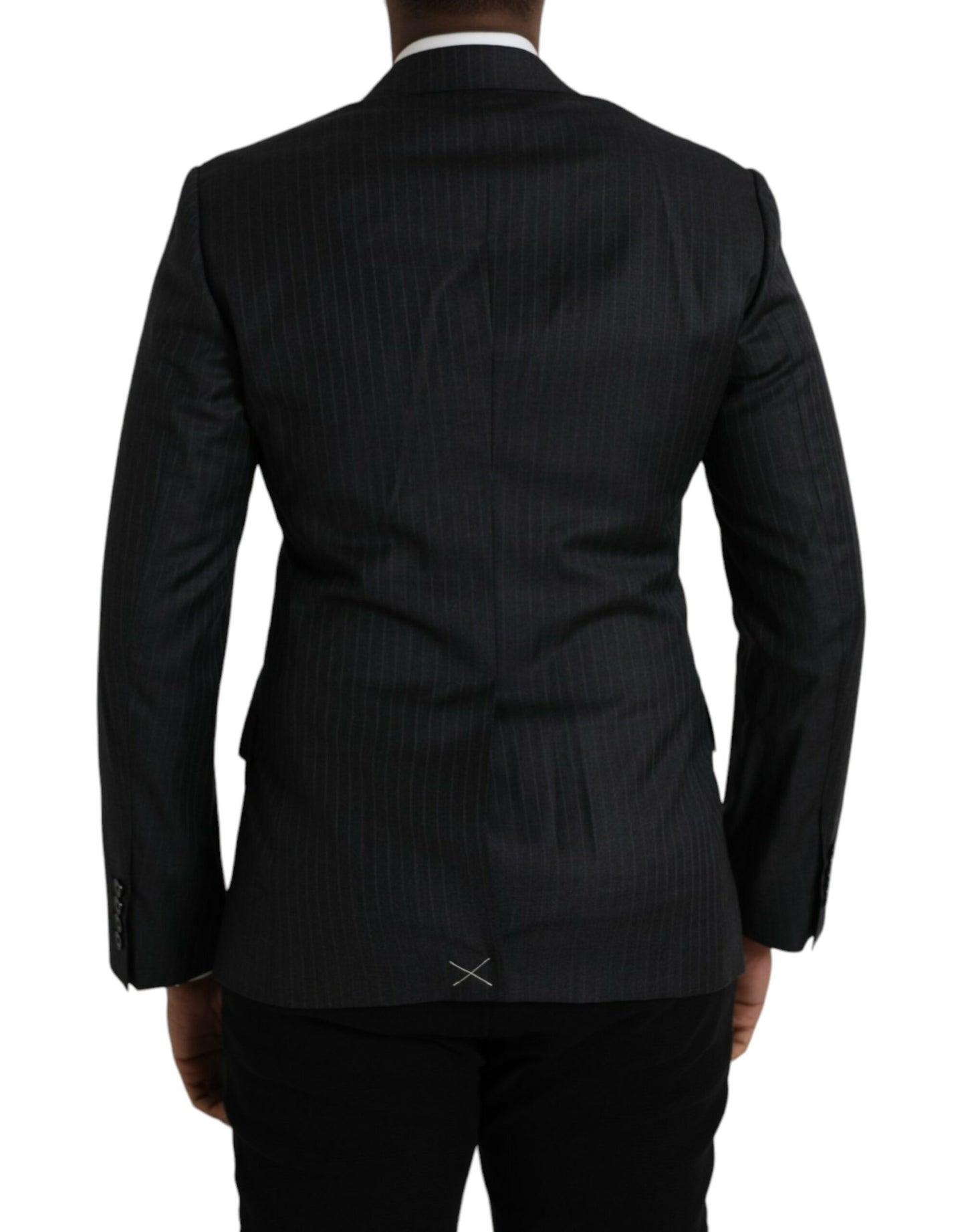 Dolce & Gabbana Black Stripe MARTINI Single Breasted Coat Blazer Dolce & Gabbana