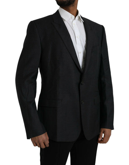 Dolce & Gabbana Black Wool MARTINI Single Breasted Coat Blazer Dolce & Gabbana