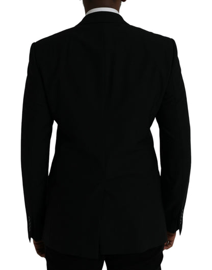 Dolce & Gabbana Black Crown Bee MARTINI Single Breasted Coat Blazer Dolce & Gabbana