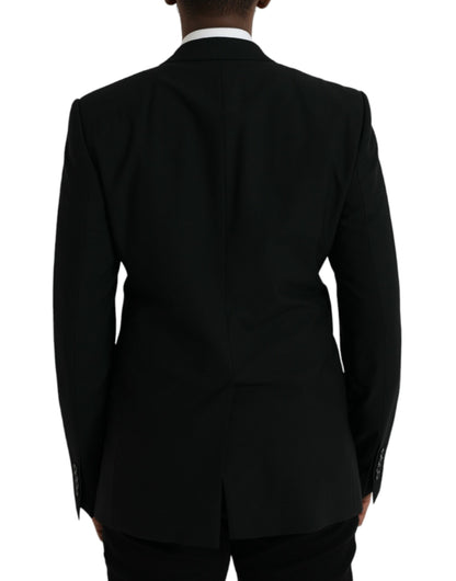 Dolce & Gabbana Black Crown Bee MARTINI Single Breasted Coat Blazer Dolce & Gabbana