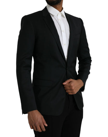 Dolce & Gabbana Black Wool MARTINI Single Breasted Blazer Dolce & Gabbana