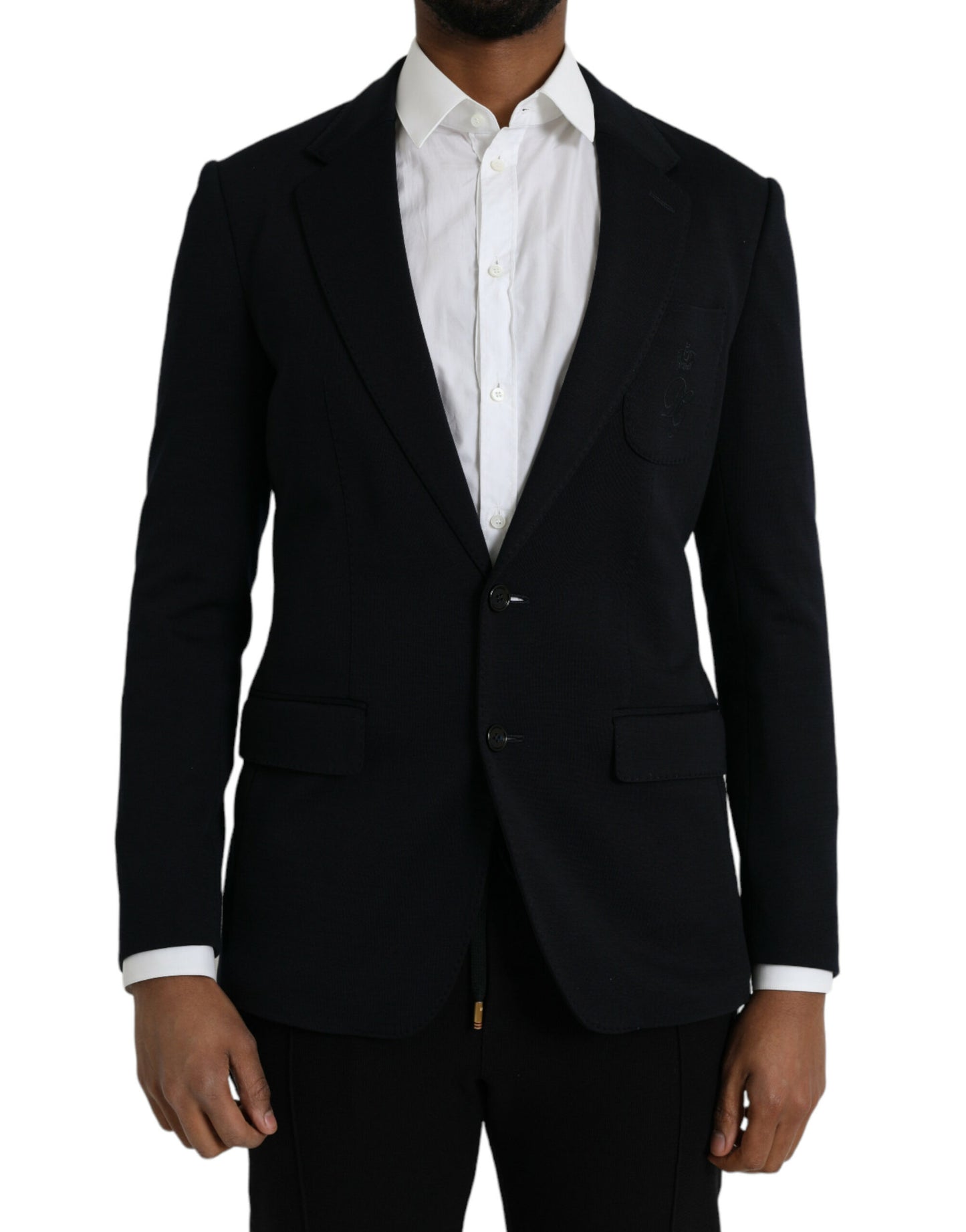 Dolce & Gabbana Black Wool Notch Single Breasted Coat Blazer Dolce & Gabbana