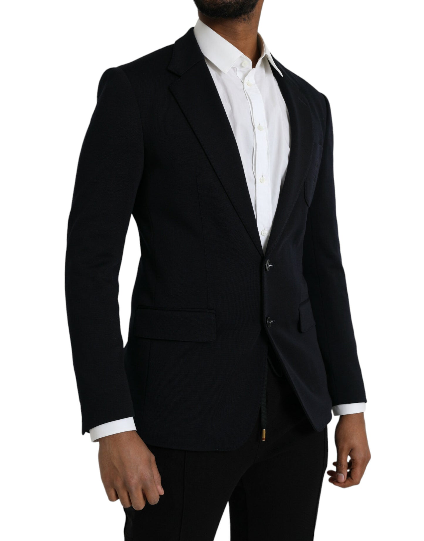 Dolce & Gabbana Black Wool Notch Single Breasted Coat Blazer Dolce & Gabbana