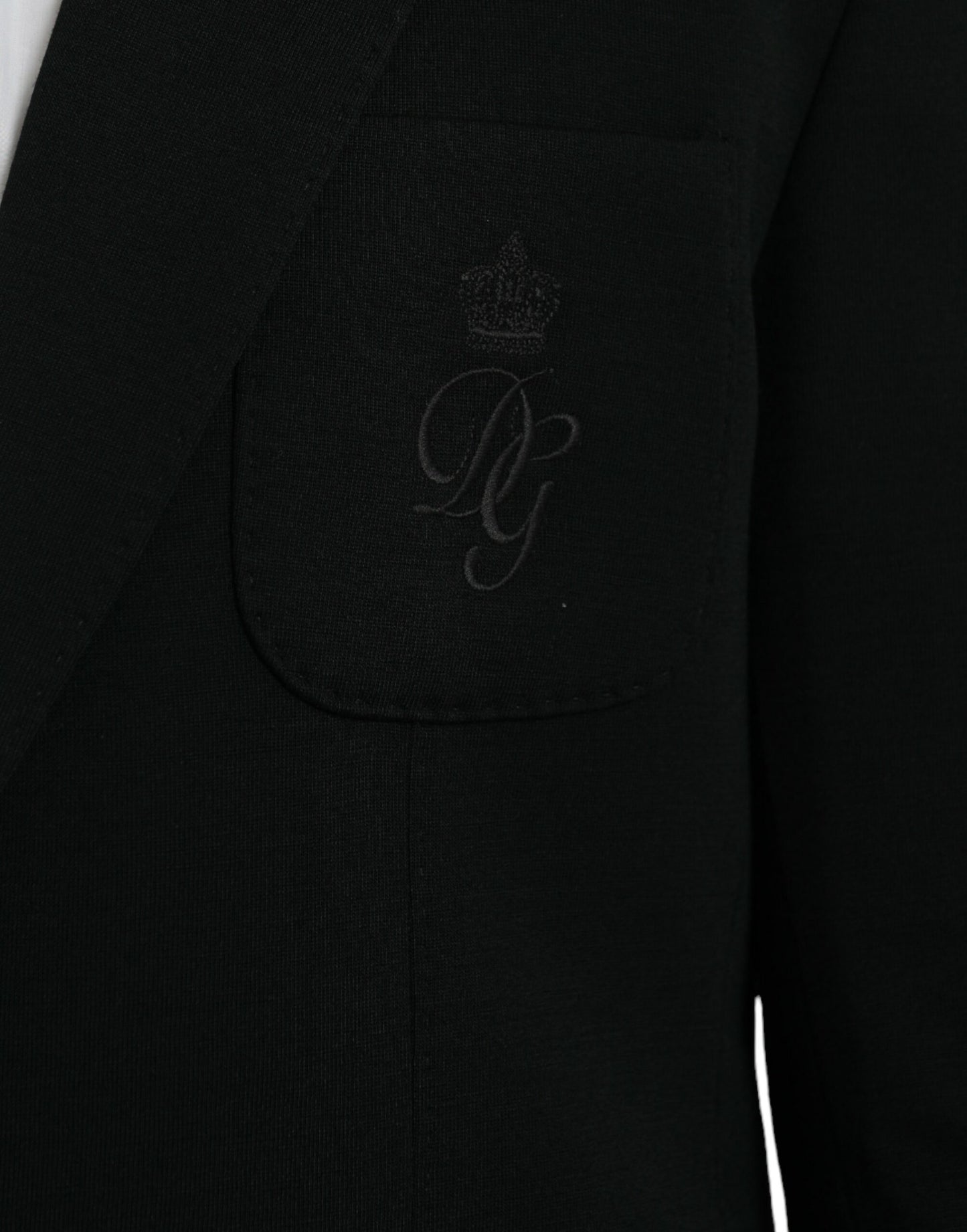 Dolce & Gabbana Black Wool Notch Single Breasted Coat Blazer Dolce & Gabbana