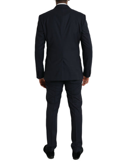 Dolce & Gabbana Dark Blue MARTINI Wool Formal 3 Piece Suit Dolce & Gabbana