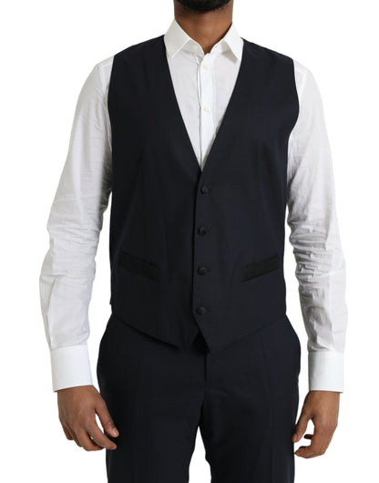 Dolce & Gabbana Dark Blue MARTINI Wool Formal 3 Piece Suit Dolce & Gabbana