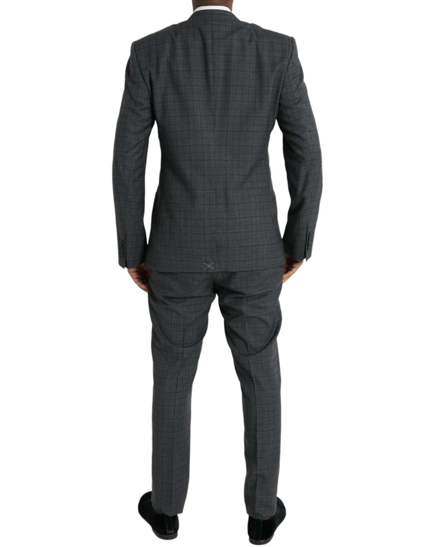 Dolce & Gabbana Gray Plaid Wool MARTINI Formal 2 Piece Suit Dolce & Gabbana