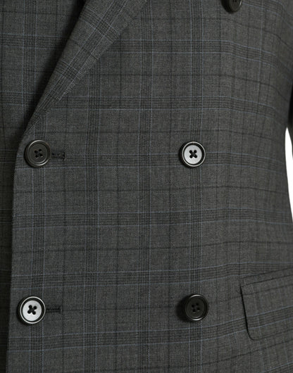 Dolce & Gabbana Gray Plaid Wool MARTINI Formal 2 Piece Suit Dolce & Gabbana