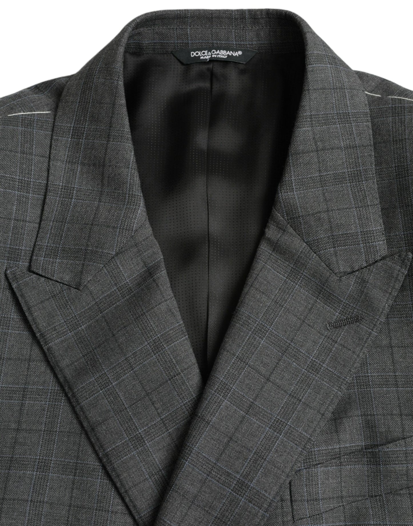 Dolce & Gabbana Gray Plaid Wool MARTINI Formal 2 Piece Suit Dolce & Gabbana