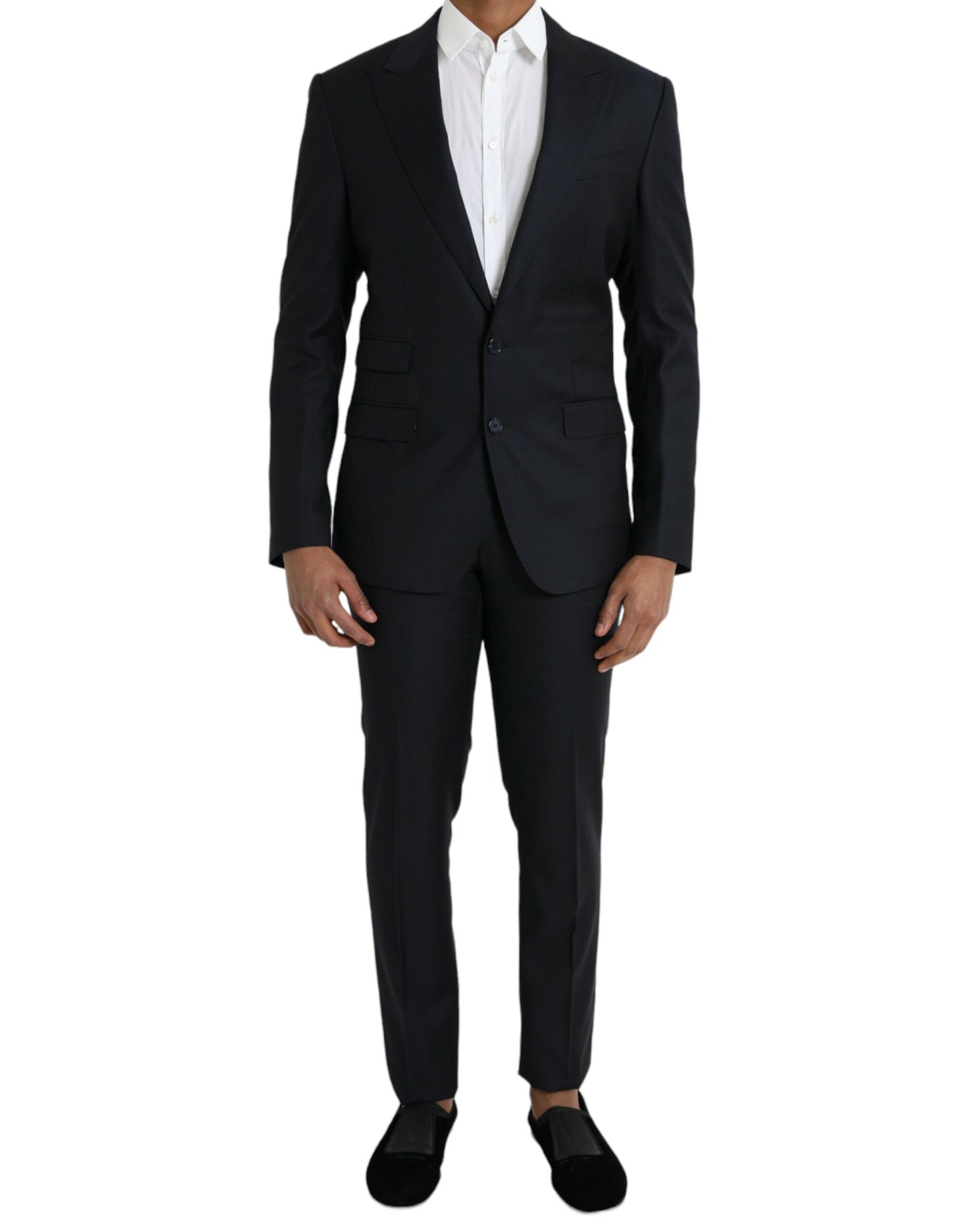 Dolce & Gabbana Dark Blue Wool NAPOLI Formal 2 Piece Suit Dolce & Gabbana