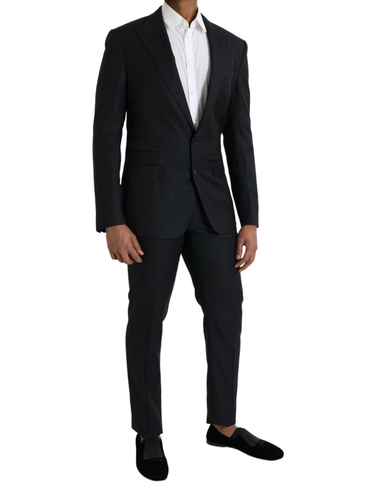 Dolce & Gabbana Dark Blue Wool NAPOLI Formal 2 Piece Suit Dolce & Gabbana