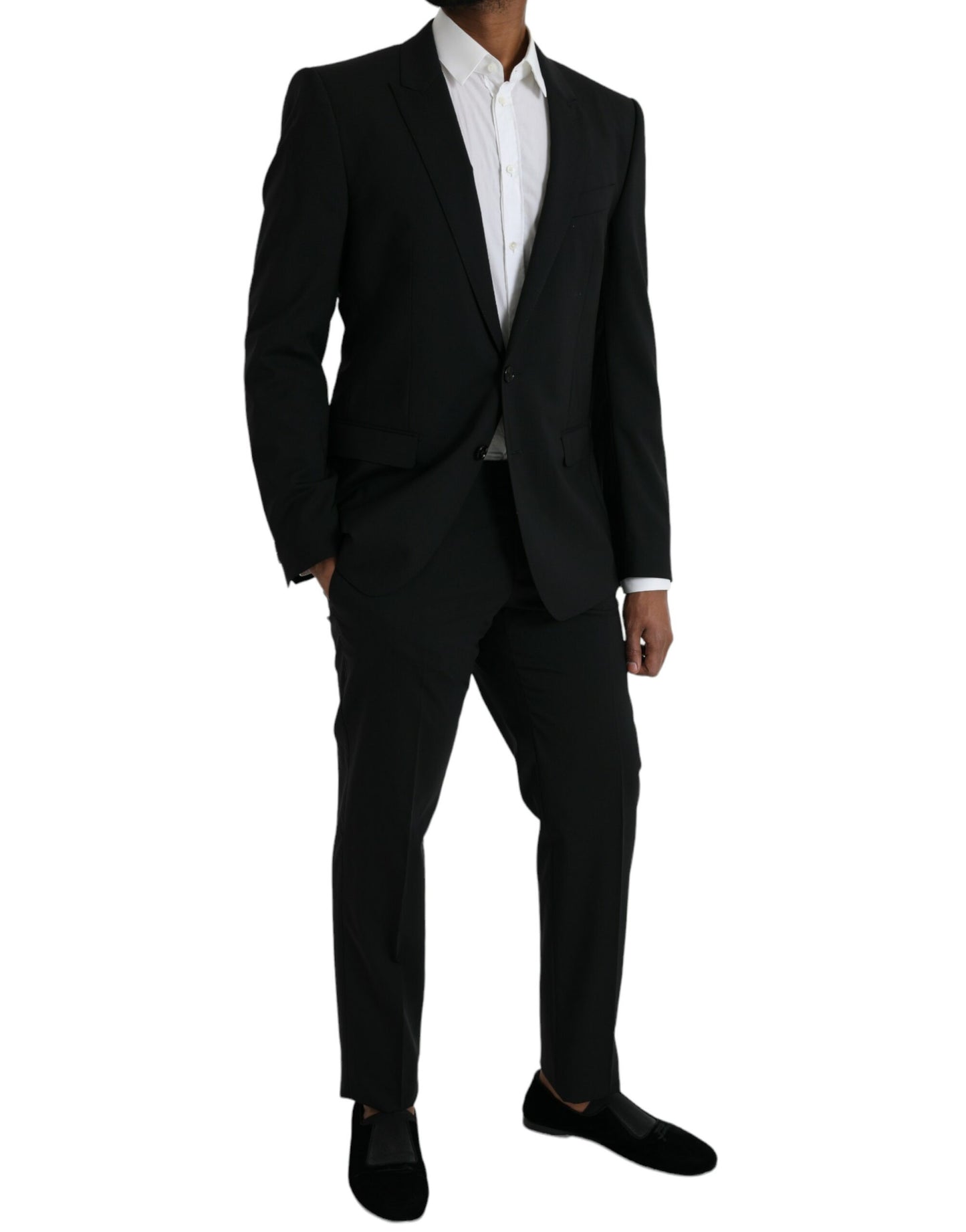 Dolce & Gabbana Black Wool MARTINI Formal 2 Piece Suit Dolce & Gabbana