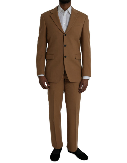 Prada Brown Cashmere 2 Piece Single Breasted Suit Prada