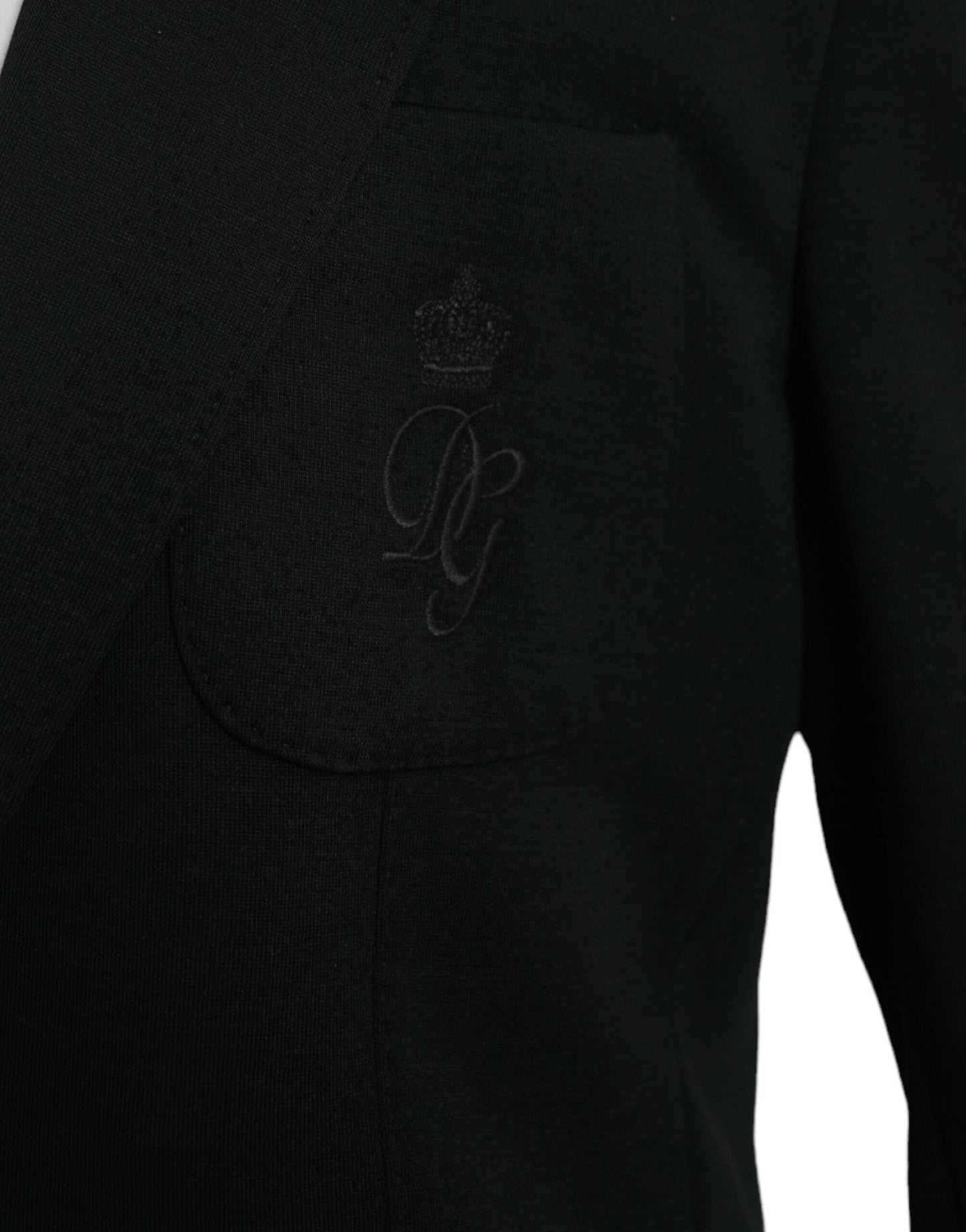 Dolce & Gabbana Black Wool Single Breasted Coat Blazer Dolce & Gabbana