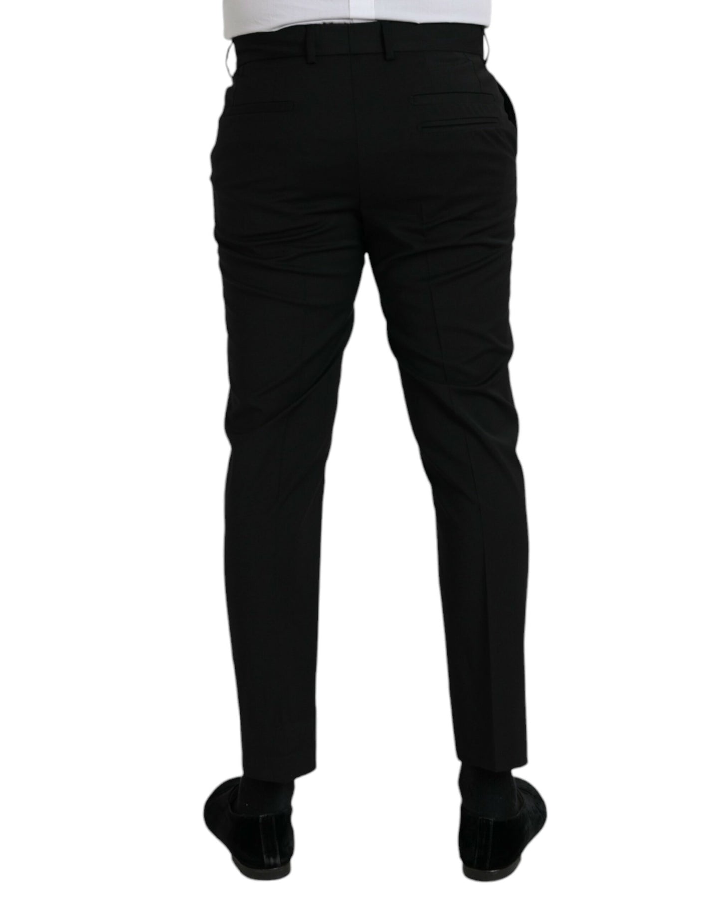 Dolce & Gabbana Black Wool SlimFit Dress Formal Pants Dolce & Gabbana