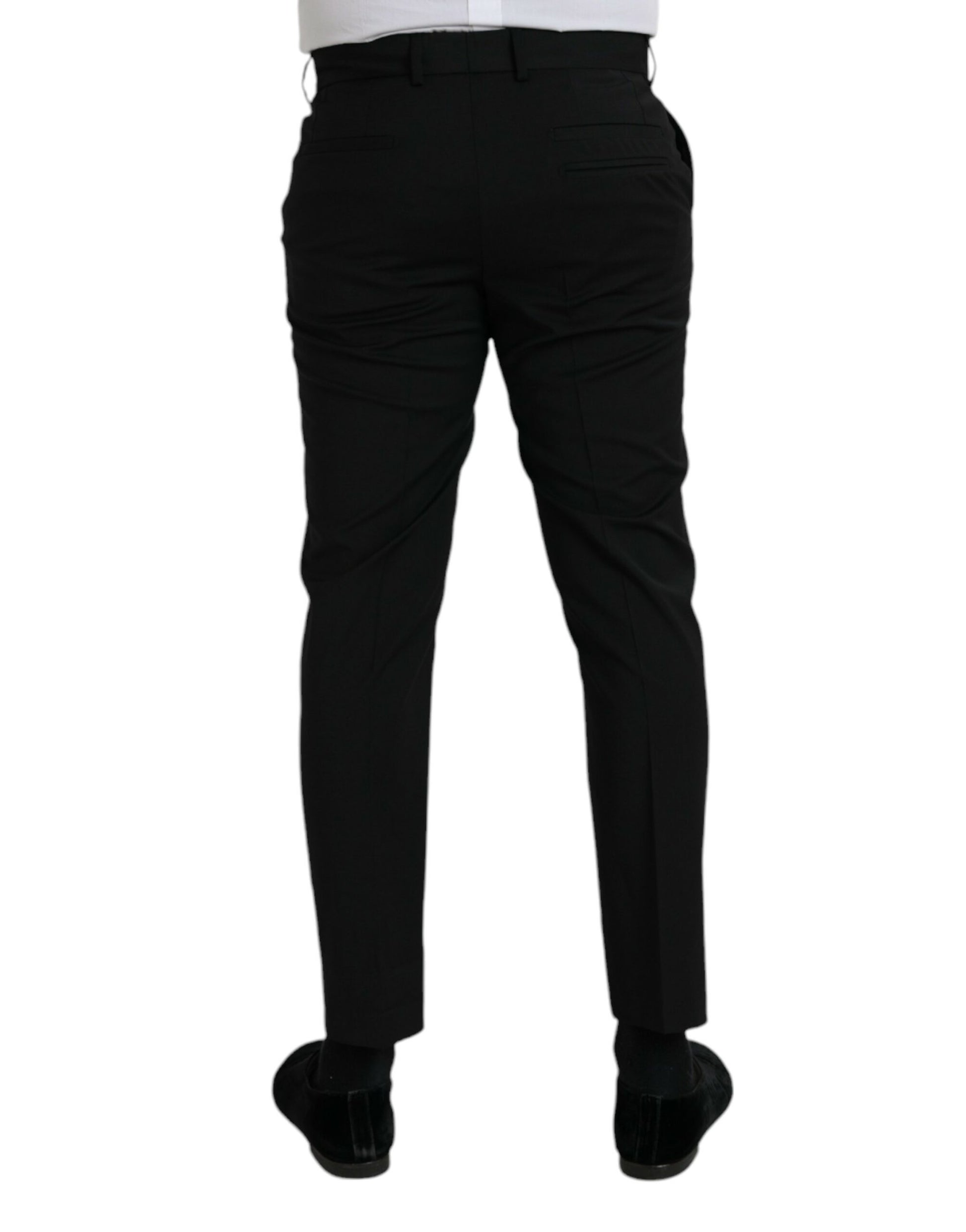 Dolce & Gabbana Black Wool SlimFit Dress Formal Pants