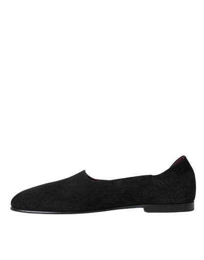 Dolce & Gabbana Black Suede Loafers Formal Dress Slip On Shoes Dolce & Gabbana