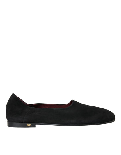 Dolce & Gabbana Black Suede Loafers Formal Dress Slip On Shoes Dolce & Gabbana