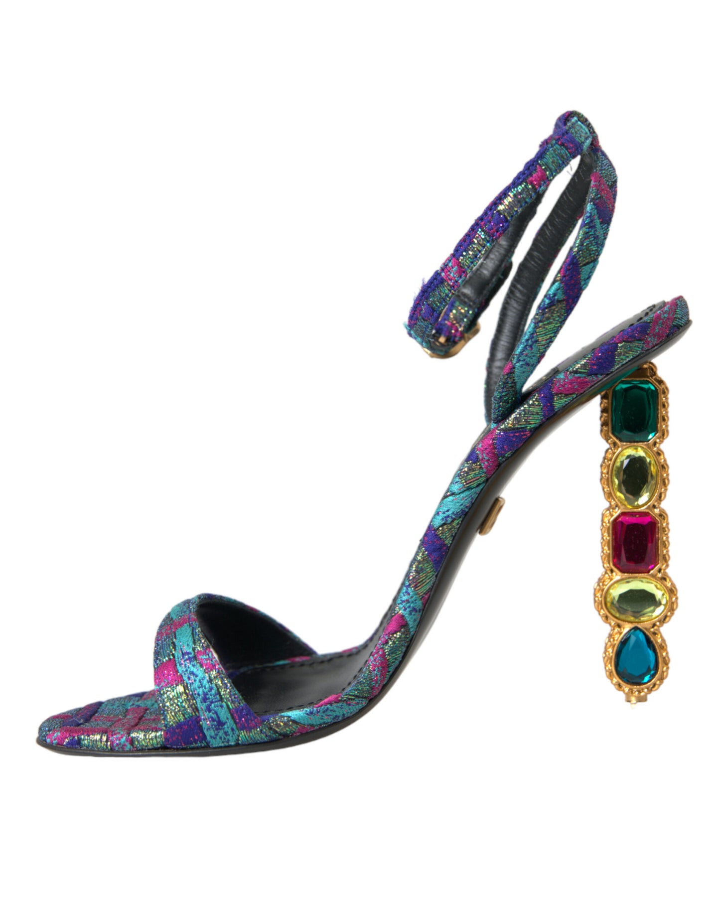 Dolce & Gabbana Multicolor Jacquard Crystals Sandals Shoes Dolce & Gabbana