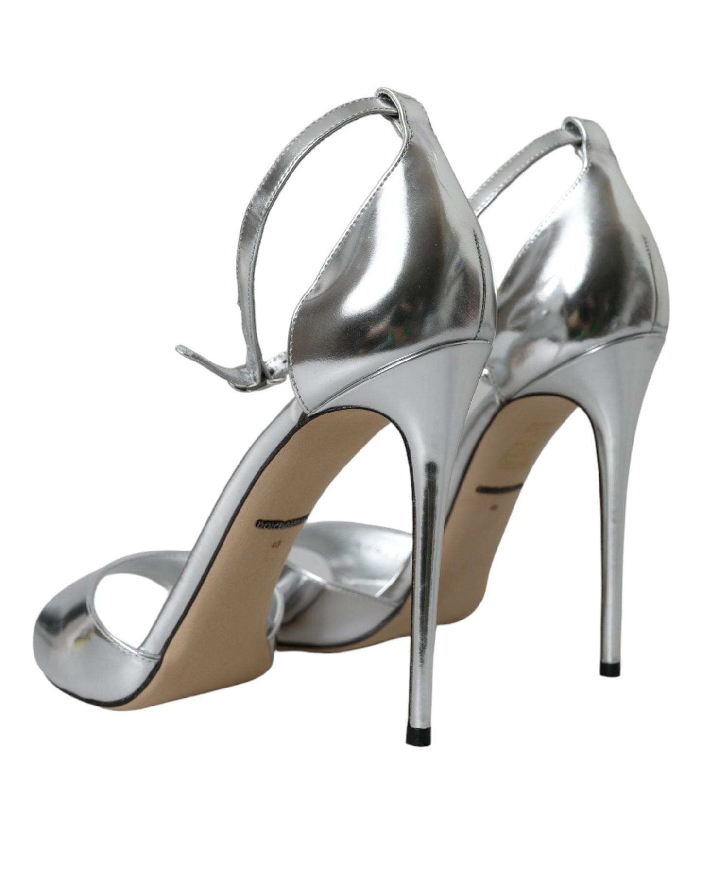 Dolce & Gabbana Silver KEIRA Leather Heels Sandals Shoes Dolce & Gabbana