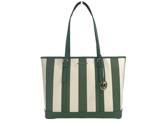 Michael Kors Jet Set Travel Large TZ Shoulder PVC Tote Bag Purse Fern Green Michael Kors